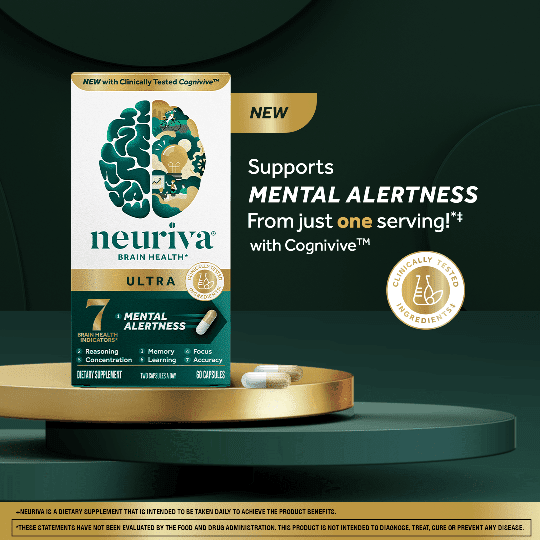 Neuriva nootropics displayed, emphasizing their role in supporting brain health and improving cognitive performance.