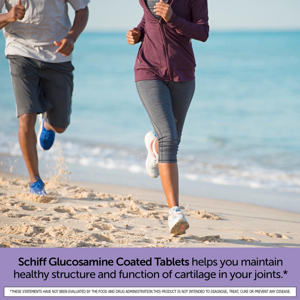 Couple jogging, demonstrating Schiff Glucosamine tablet joint benefits